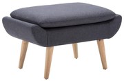 Poggiapiedi İn Tessuto 73x43x42 Cm Grigio Scuro /