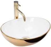 Lavabo da appoggio Rea Sofia Gold / White