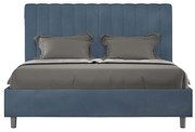 Letto contenitore da 160x200 in microfibra blu Agueda