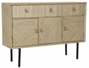 Credenza DKD Home Decor Abete Naturale Nero Metallo MDF (120 x 35 x 86 cm)