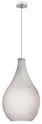 Sospensione Contemporanea Drop Metallo Cromo Vetro Grigio 1 Luce E14 D.26Cm