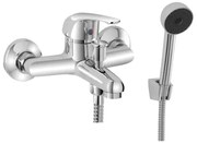 Miscelatore per vasca in ottone cromato con duplex e kit doccia Kant