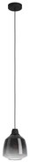 Lampadario Glamour Sedbergh nero paralume grigio e nero e trasparente E27 Ø20cm EGLO