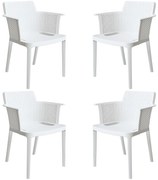 MAKKA - poltrona da esterno ed interno in plastica set da 4