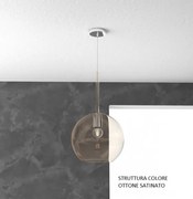 Sosp. ottone sat. 1 luce grande ambra 1155os-sg-am