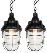 Set di 2 lampade a sospensione industriali nere - Cabin