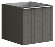 Struttura semi colonna da bagno Pixel 1 cassetto laccato opaco grigio carbone L 40 x H 40 x P 45.5 cm