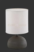 Luci lampada da tavolo base ceramica mezza sfera marrone paralume s...