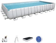 Piscina fuori terra tubolare BESTWAY Power Steel Frame grigio L int 9.27 x 4.54 m