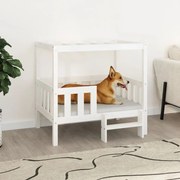 Cuccia per cani bianco 95,5x73,5x90cm in legno massello di pino