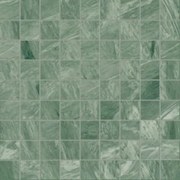 Pavimento rivestimento mosaico 30x30 in gres fine porcellanato 10mm verde antigua glossy Ragno Incanto