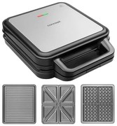 Concept SV3080 - Macchina per i panini FAMILY 3in1 1200W/230V nero/acciaio inossidabile