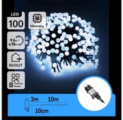 Aigostar - Catena luminosa LED decorativa da esterno 100xLED/3,6W/230V/8 funzioni 10m IP44 bianco freddo