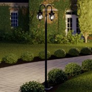 Lampada da esterno Lindby Farley, 215 cm, a 2 luci, IP44, E27 Farley Lindby, dimmerabile, Nero, Metallo, Antico