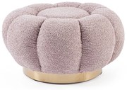 Pouf FLOREL in tessuto effetto bouclé rosa antico