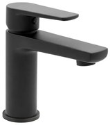 Miscelatore lavabo nero opaco in ottone con piletta inclusa Erika