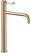 Rubinetto da lavabo Rea Serra Brush Gold high