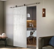 Porta scorrevole reversibile Horse bianco in legno bianco, L 86 x H 215 cm, con binario Toledo