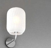 Applique cromo 1 luce vetro bianco fog 1181cr-at-bf