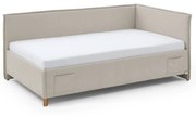 Letto da bambini con sponde beige con contenitore con rete inclusa 120x200 cm Fun – Meise Möbel