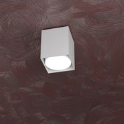 Plafoniera Moderna Cubica Area Metallo Grigio Metallo 1 Luce Gx53 10Cm