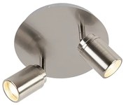 Faretto da bagno moderno in acciaio 2 luci IP44 - Ducha