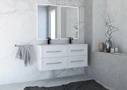 Mobile da bagno sospeso sotto lavabo L 120 x H 55 x P 46 cm bianco laccato opaco, 4 cassetti BADEN HAUS Tiffany