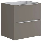 Armadietto bagno a terra Brera 2 cassetti P 45.5 x L 59.5 x H 60 cm laccato opaco grigio londra