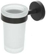 Bicchiere porta spazzolino a muro nero opaco linea Chic Black