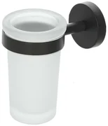Bicchiere porta spazzolino a muro nero opaco linea Chic Black
