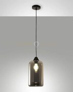 Silo sospensione fume' 1 luce in vetro soffiato struttura in metall...