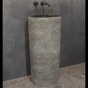 Kamalu - lavabo da terra in pietra naturale grigia altezza 90 cm |