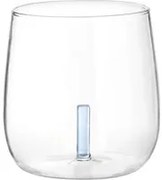 Bicchiere acqua lettera I azzurra in vetro borosilicato, da 380 ml