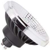 Lampada AR111 15W Angolo 45° Nera Colore Bianco Caldo 2.700K