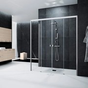 Box doccia con ingresso frontale scorrevole Glam L 160 x H 200 cm, vetro 6 mm vetro senza finitura / trasparente profilo argento spazzolato