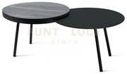 Tavolino packtop piccolo nero ,base nera ,finitura wengè in ferro e...