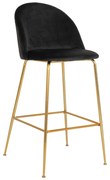 Sgabelli da bar in velluto nero in set di 2 108 cm Lausanne - House Nordic