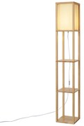 Lampada da terra moderna in legno con paralume beige - Stojan