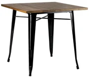 Tavolo Torix Quadrato Legno Naturale 80 cm - Nero