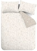 Biancheria da letto in flanella beige per letto singolo 135x200 cm Floral Toile - Bianca