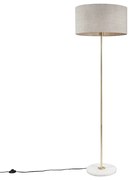 Lampada da terra in ottone con paralume grigio 50 cm - KASO