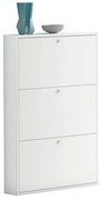 Scarpiera Slim 3 ante L 73 x H 110 x P 15 cm 9 paia, bianco