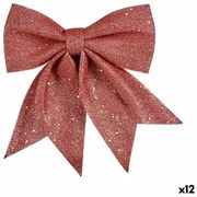 Decorazione Natalizia Fiocco 20,5 x 3 x 25,5 cm Rosa polistirene (12 Unità)