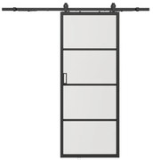 Porta scorrevole esterno muro H205 x L73 cm Alluminio e Vetro temperato smerigliato - SINCA II