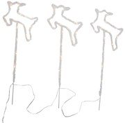 Set di 3 faretti natalizi cervo bianco con LED e timer IP44 - Shika