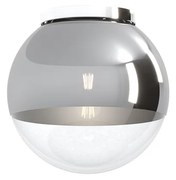 Plafoniera Contemporanea Target Metallo Cromo Vetro Cromo Trasp 1 Luce E27 25Cm