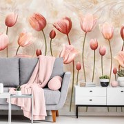Carta da parati – Tulipani rosa antico
