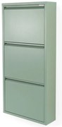 Scarpiera verde polveroso in metallo con ante ribaltabili 50x103x15 cm Billy – Spinder Design