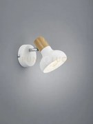 Spot latika singolo metallo bianco e effetto legno  r81521031