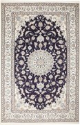 Nain Tappeto 190 x 300 Blu (Iran) Annodato A Mano